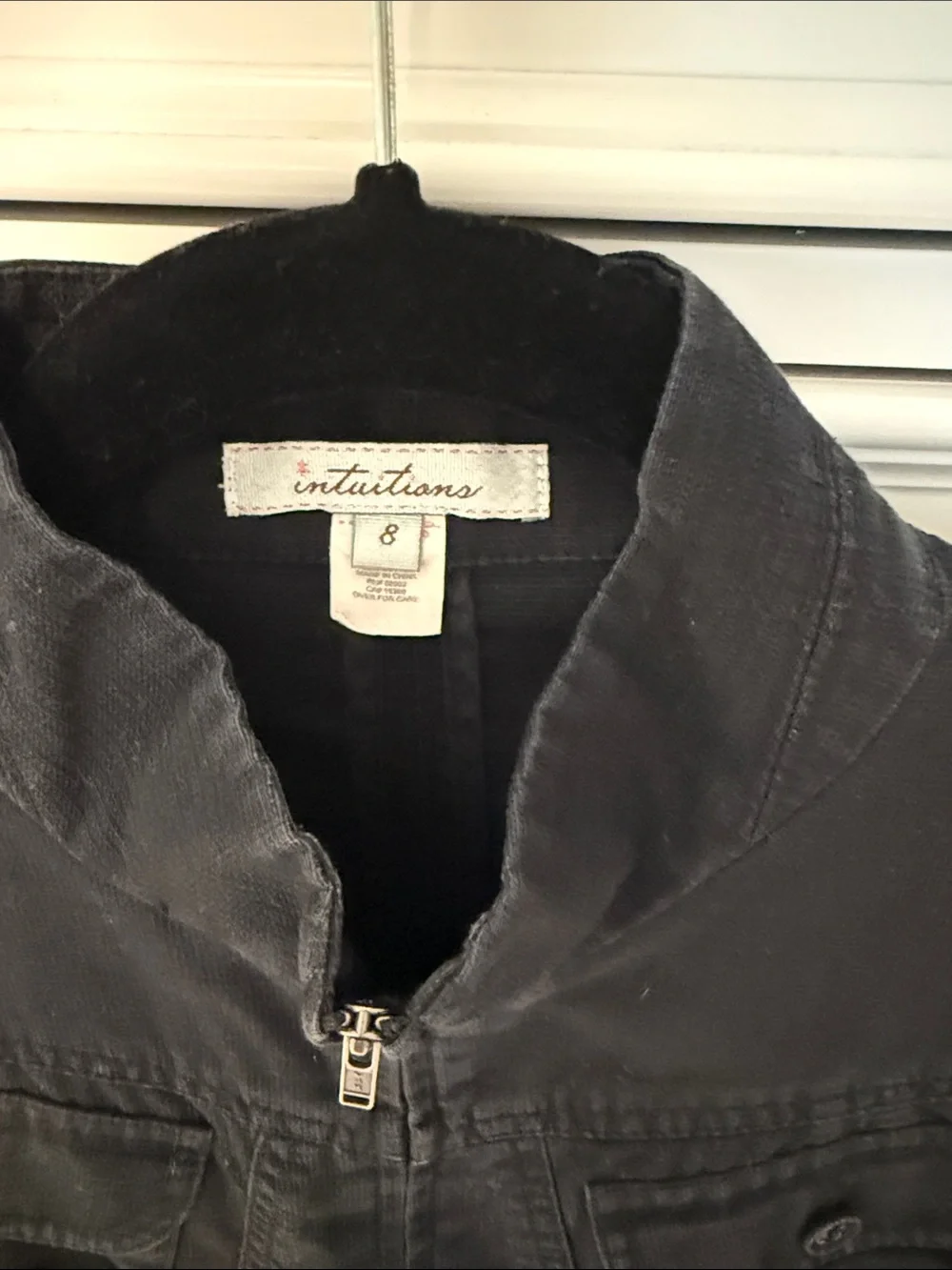 Intuitions  Black Stand-Collar Utility Jacket